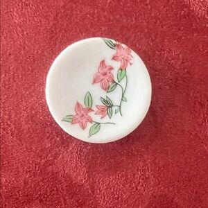 MINI DOLL SIZE Floral Ceramic Dish